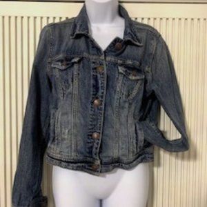 American Eagle Distressed Jean Jacket- L
